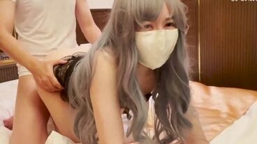 Предусмотрительный партнер кончил в презик после горячего перепихона с азиаткой